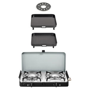 2 Cook 3 Pro Deluxe/ Portable 3 Piece/ Gas Barbeque/ Camp Cooker - Afbeelding 1